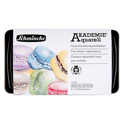 Zestaw akwareli Akademie Macarons, Schmincke 6 kol.