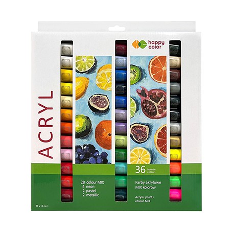 Farby akrylowe Happy Color 36 x 12 ml