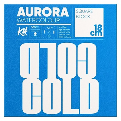 Blok do akwareli Aurora cold pressed raw 18 x 18 cm