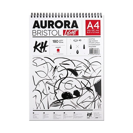 Blok na spirali Bristol Light Aurora A4