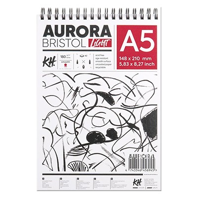 Blok na spirali Bristol Light Aurora A5