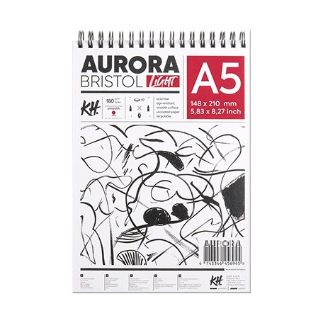 Blok na spirali Bristol Light Aurora A5