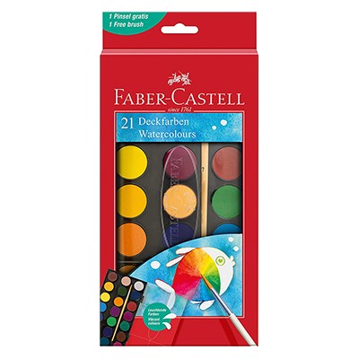 Farby akwarelowe Vibrant Color, Faber-Castell, 21 kol.