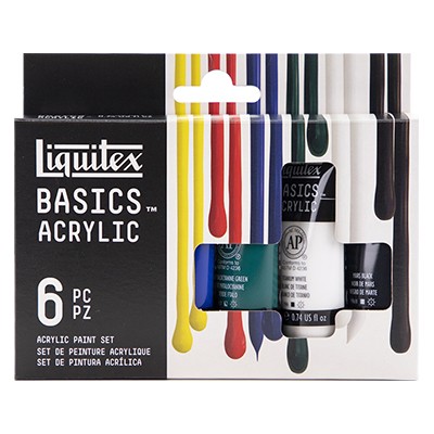 Farby akrylowe Liquitex Basics, 6 x 22 ml