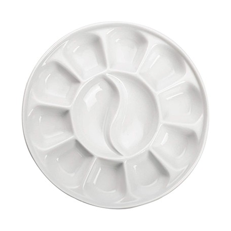 Porcelanowa paleta do akwareli 12 komór, śr. 19 cm