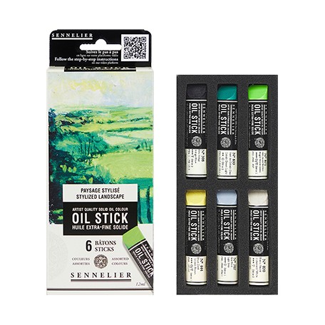 Sztyfty olejne Oil Stick Mini - Stylized Landscape, 6 szt.