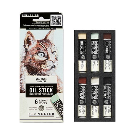 Sztyfty olejne Oil Stick Mini - Tabby Cat, 6 szt.