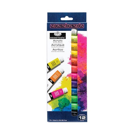 Zestaw neonowych farb akrylowych, R&L 12 x 12 ml