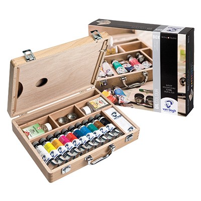 Farby olejne Talens Van Gogh, zestaw 10 x 40ml, kaseta drewniana