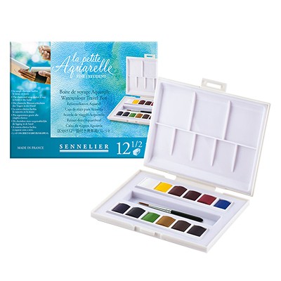 Farby akwarelowe w półkostkach la petite Aquarelle 'Travel' 12 k