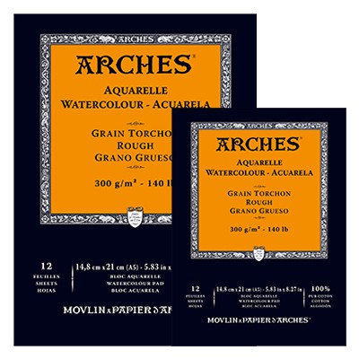 Arches - gruboziarnisty blok do akwareli A5, 300g 12 ark
