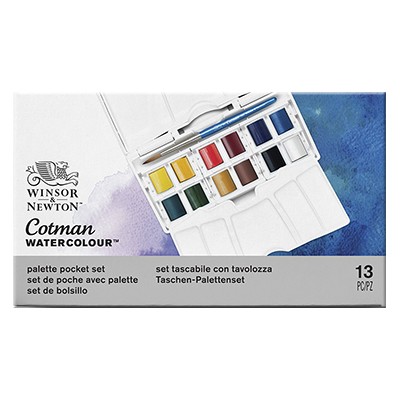 Farby akwarelowe Cotman w kostkach, Pocket plus, 12 kolorów