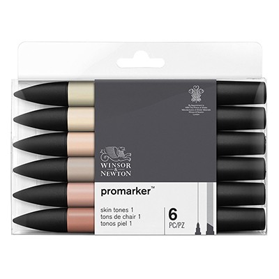 Skin tones 1, zestaw pisaków Promarker W&N, 6 sztuk