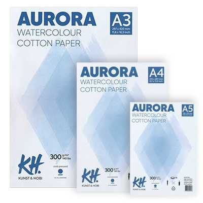 Blok akwarelowy AURORA bawełniany 10 ark. 300 g/m², A5