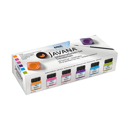 Silk Paint Set, zestaw farb do jedwabiu Javana, 6 x 20 ml