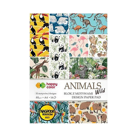 Blok z motywami - Animals Wild, Happy Color, A4