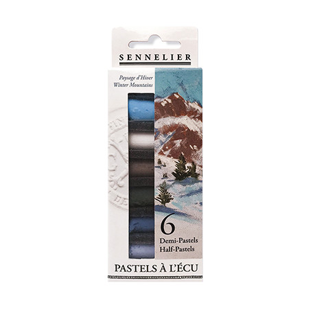 Winter Mountains, pastele suche Sennelier, 6 kolorów – połówki