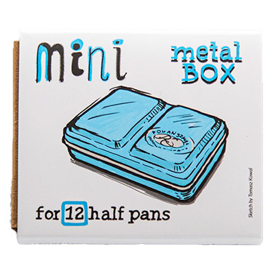 Metalowa kasetka Mini Box na 12 półkostek akwareli, Szmal