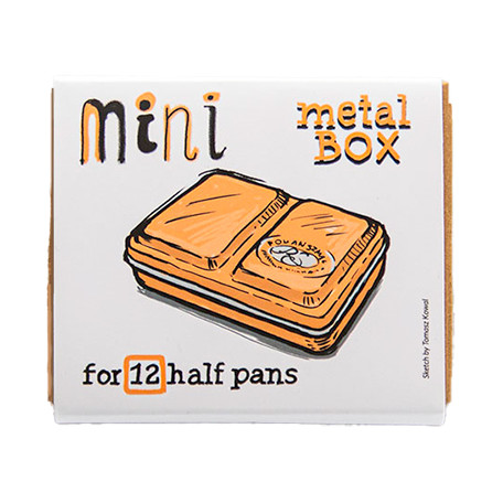 Metalowa kasetka Mini Box Apricot na 12 półkostek akwareli, Szmal