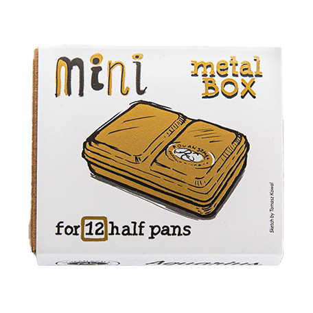 Metalowa kasetka Mini Box Gold na 12 półkostek akwareli, Szmal