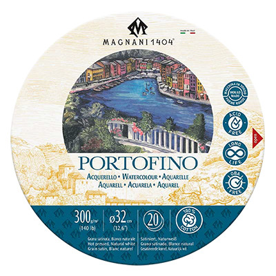Papier do akwareli okrągły Portofino 20 ark. 300 g/m², śr. 16 cm