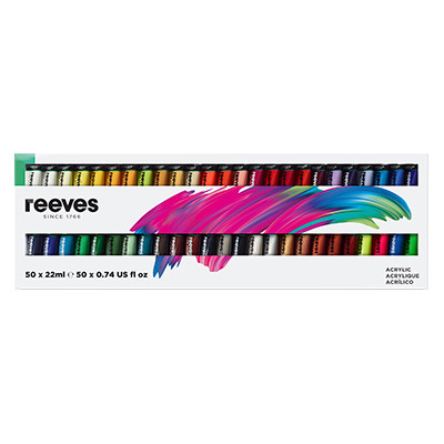 Zestaw farb akrylowych Reeves 50 kolorów x 22 ml