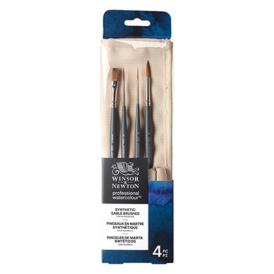 Zestaw pędzli Professional Watercolour W&N, 4 sztuki