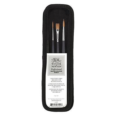 Zestaw pędzli Professional Watercolour W&N, 3 sztuki