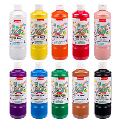 Zestaw farb plakatowych Poster Paint Bruynzeel 10 x 500 ml