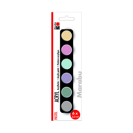 Farby akrylowe Pastel Marabu 6 x 3.5 ml