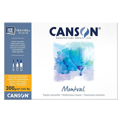 Montval, blok akwarelowy Canson, 18 x 25cm, 12 ark. 300g