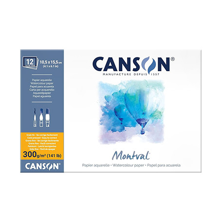 Montval, blok akwarelowy Canson, 18 x 25cm, 12 ark. 300g