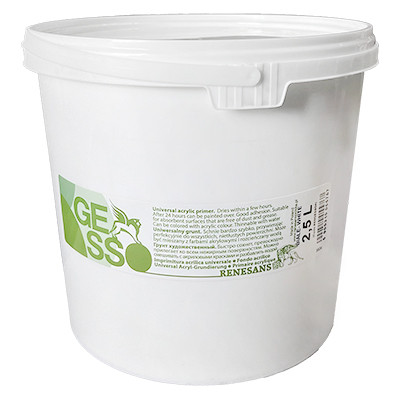 Grunt gesso, biały uniwersalny podkład malarski, Renesans 2.5 l