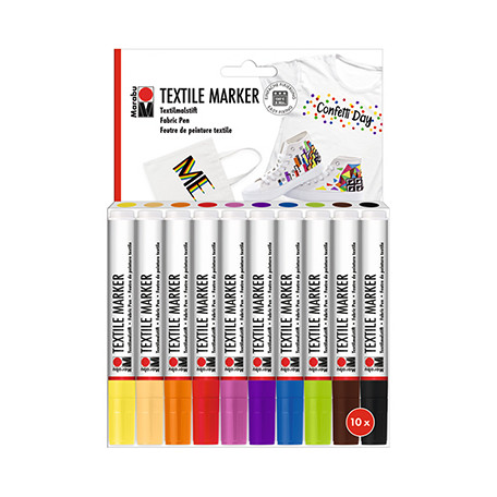 Pisaki do tkanin Textil Marker Marabu, 10 kolorów