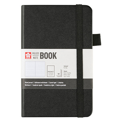 Szkicownik Ruled Book Sakura, 9 x 14 cm / Black