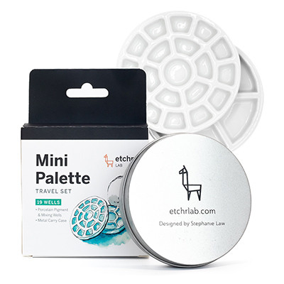 Porcelanowa paleta Mini Palette Travel Set Etchrlab, 19 komór