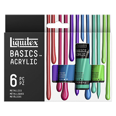 Metallic Colors farby akrylowe Liquitex, 6 x 22 ml