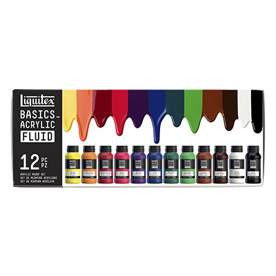 Farby akrylowe Basics Acrylic Fluid Liquitex 12 x 118 ml