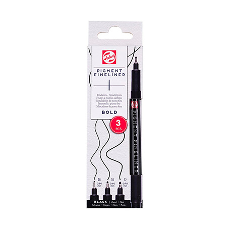 Bold, cienkopisy Pigment Fineliner Talens, 3 sztuki