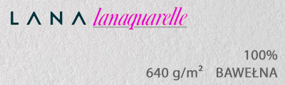 Papier do akwareli Lanaquarelle R, 640g/m² 56 x 76 cm, 5 ark.