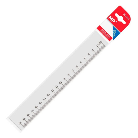 Linijka plastikowa transparentna 20 cm, MP