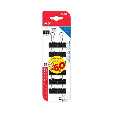 Klipsy do papieru 19 mm, zestaw 12 sztuk