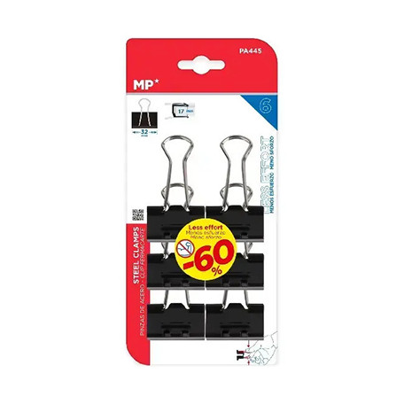 Klipsy do papieru 32 mm, zestaw 6 sztuk