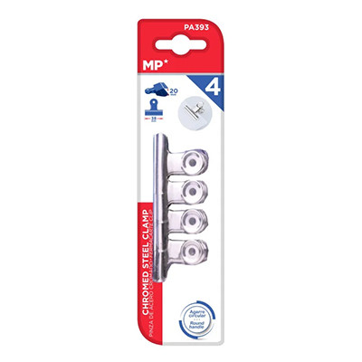 Klipsy do papieru srebrne 38 mm, zestaw 4 sztuk