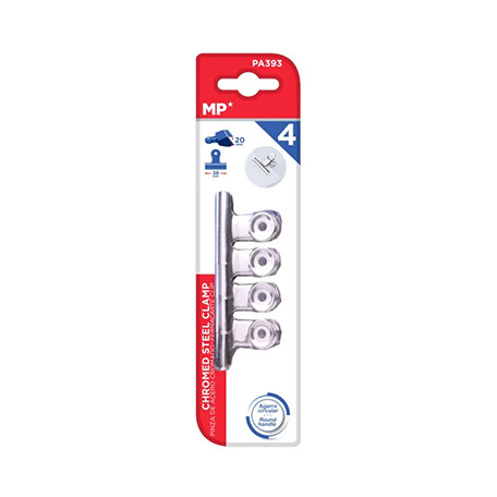 Klipsy do papieru srebrne 38 mm, zestaw 4 sztuk