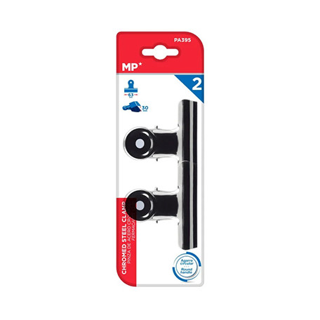 Klipsy do papieru srebrne 63 mm, zestaw 2 sztuk