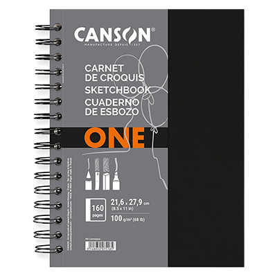 Blok na spirali Canson ONE 80 ark. 100 g/m2, 21.6 x 27.9 cm