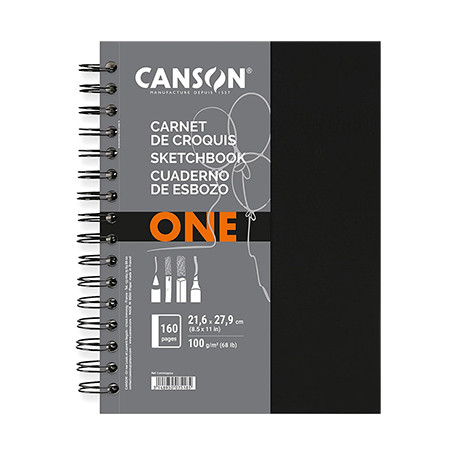 Blok na spirali Canson ONE 80 ark. 100 g/m2, 21.6 x 27.9 cm