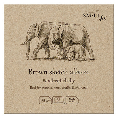 Blok rysunkowy Brown Sketch Album SMLT, 9 x 9 cm