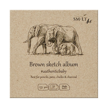 Blok rysunkowy Brown Sketch Album SMLT, 9 x 9 cm